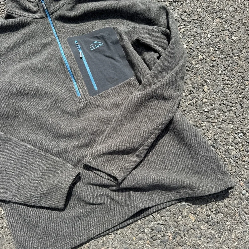 L.L. Bean Comfort Stretch Quarter Zip Pullover Men‎ Large Reg Grey